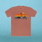 Retro Beach Tee — "Forecast Calls For Good Vibes" Graphic Shirt