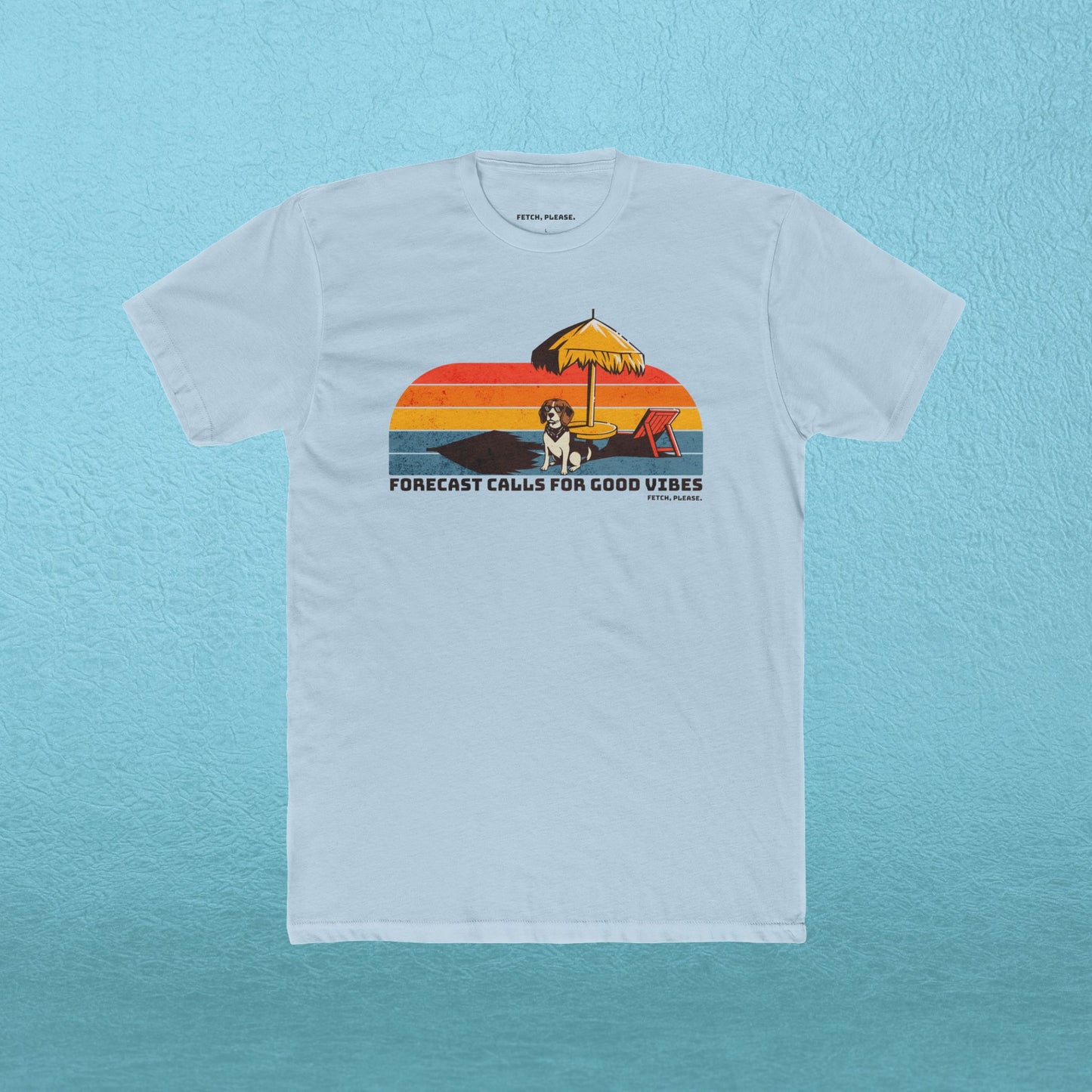 Retro Beach Tee — "Forecast Calls For Good Vibes" Graphic Shirt