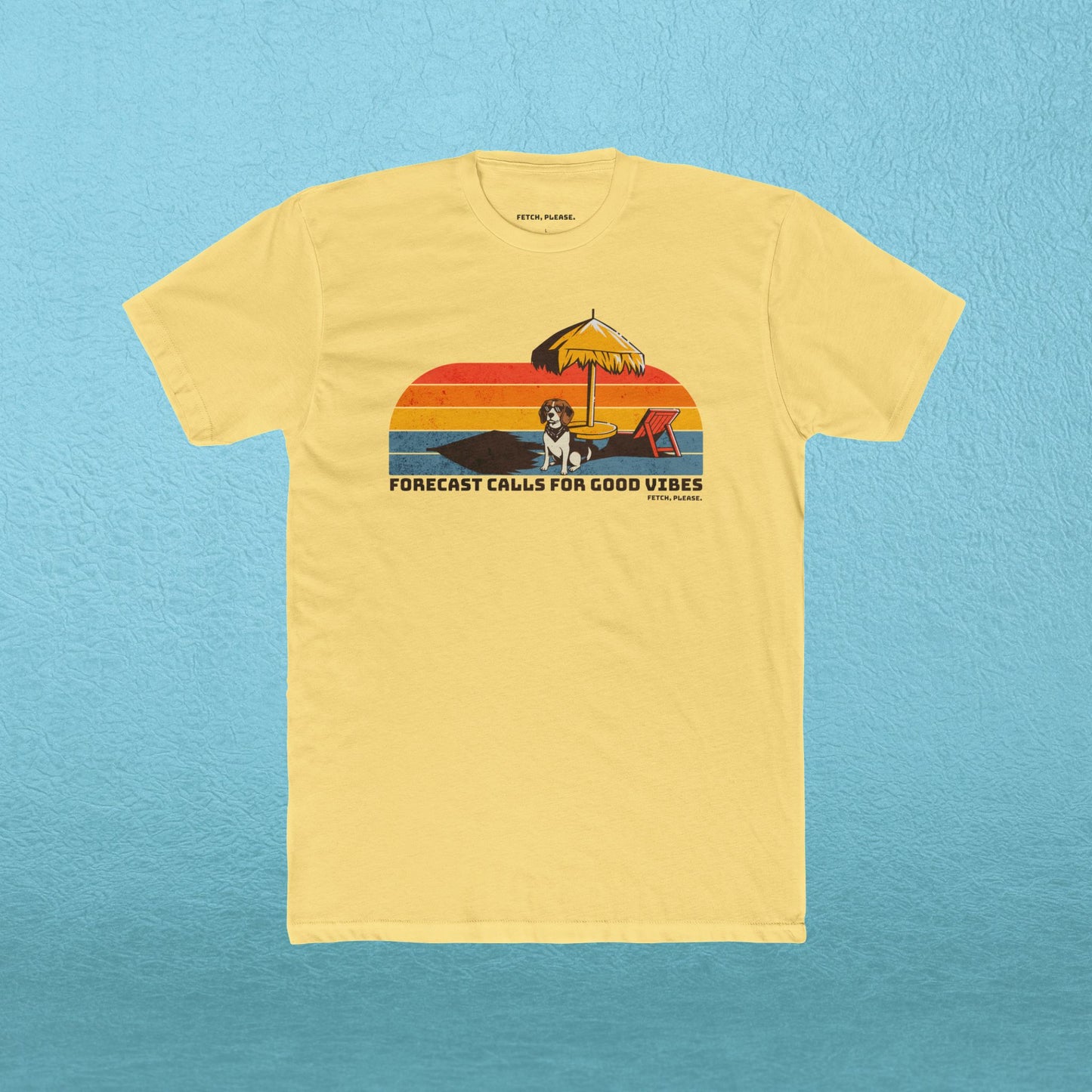 Retro Beach Tee — "Forecast Calls For Good Vibes" Graphic Shirt