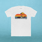 Retro Beach Tee — "Forecast Calls For Good Vibes" Graphic Shirt