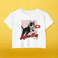 Retro Dog Graphic Cropped Tee