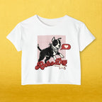Retro Dog Graphic Cropped Tee