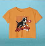 Retro Dog Graphic Cropped Tee