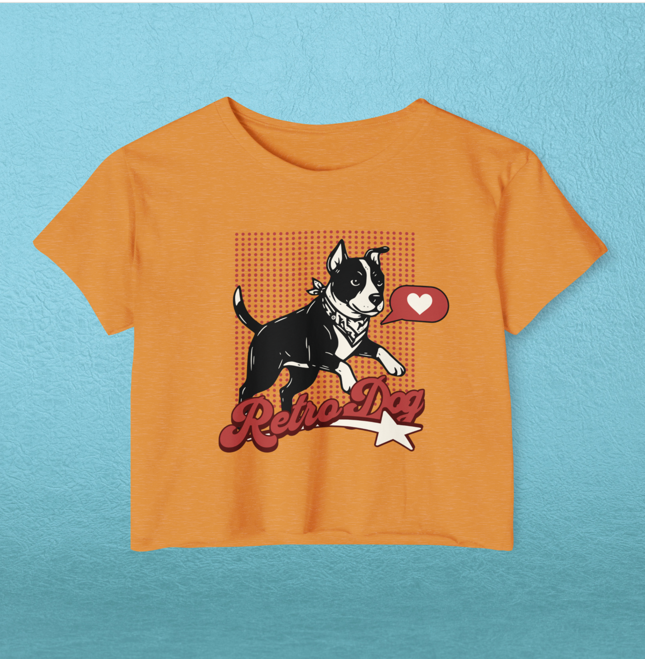 Retro Dog Graphic Cropped Tee