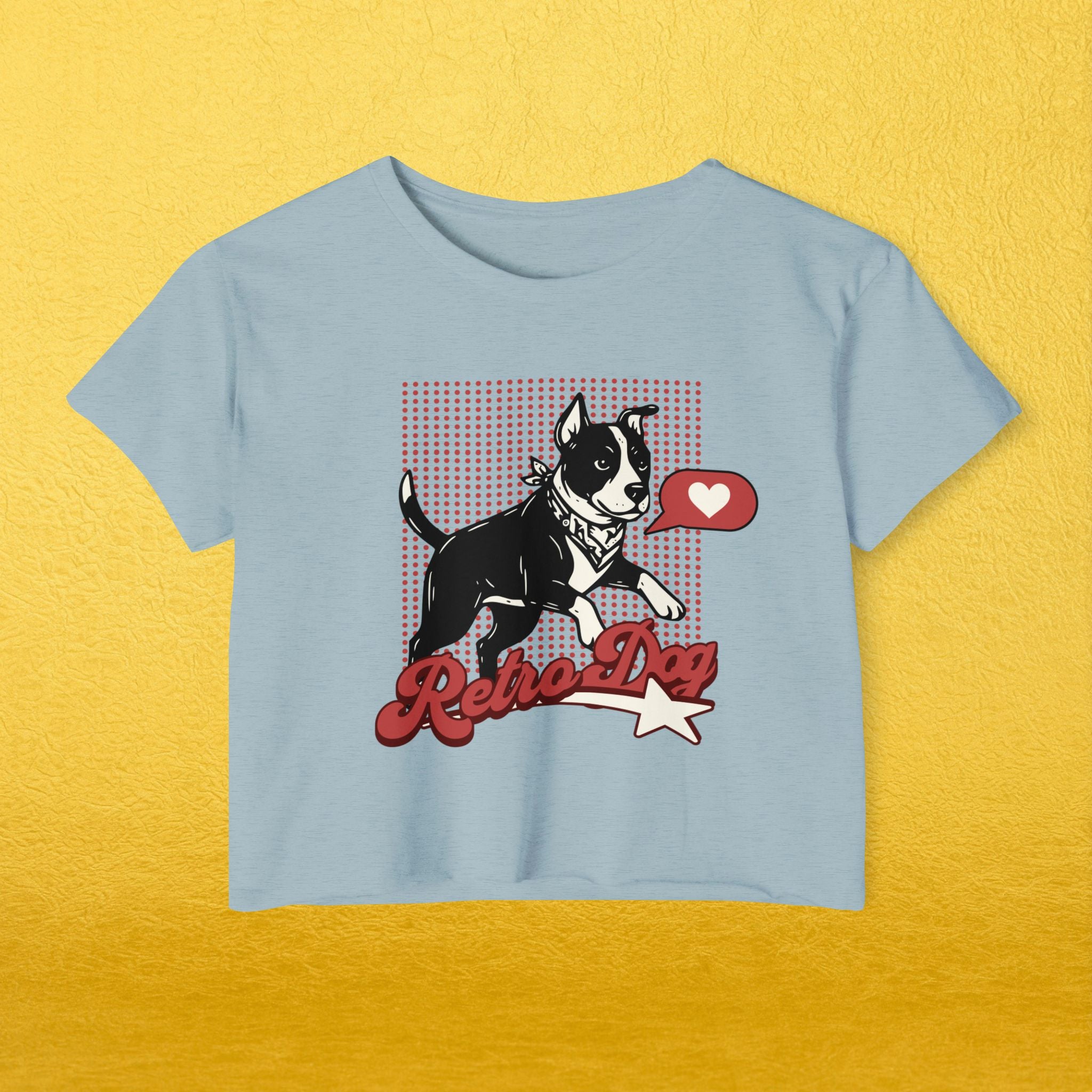 Retro Dog Graphic Cropped Tee