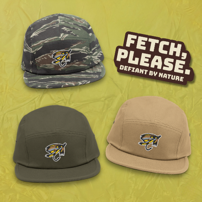 Embroidered Fishing Lure 5-Panel Cap
